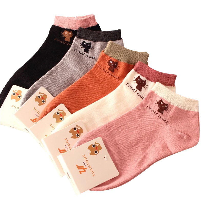 Хит продаж хлопковые носки лодочкой для женщин с милым узоров в виде мультяшного