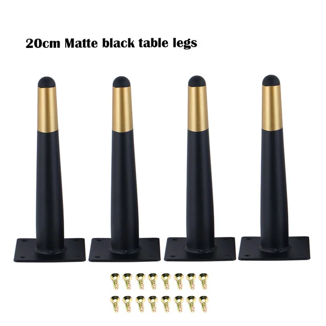 20cm Black Gold 4 шт./компл. 15/20/25/30 см для корпусной мебели металлические ножки круглого бананы DIY мебель диван кровать шкаф для обуви ножки стола - Цвет: 20cm Black Gold
