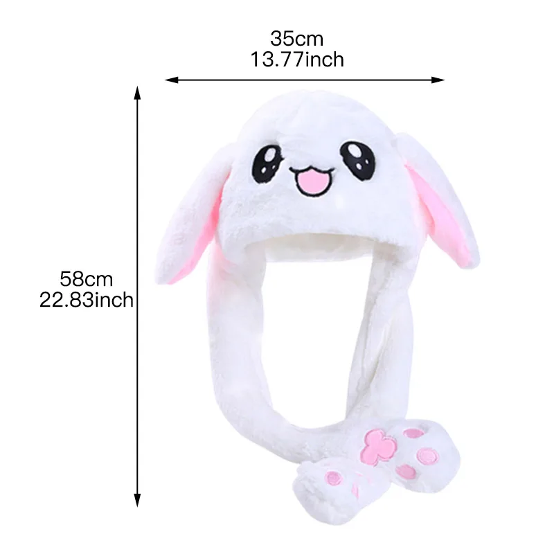 Забавная движущаяся шапка с заячьими ушками милая плюшевая подушка безопасности