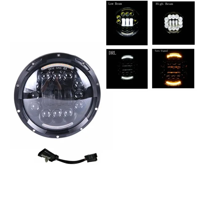 90W Headlight Black " хром для Harley moto светодиодный фонарь 7 дюймов корпус Крепление черный moto rcycle moto светодиодный фонарь с угловыми глазами для Harley - Цвет: 90W Headlight Black