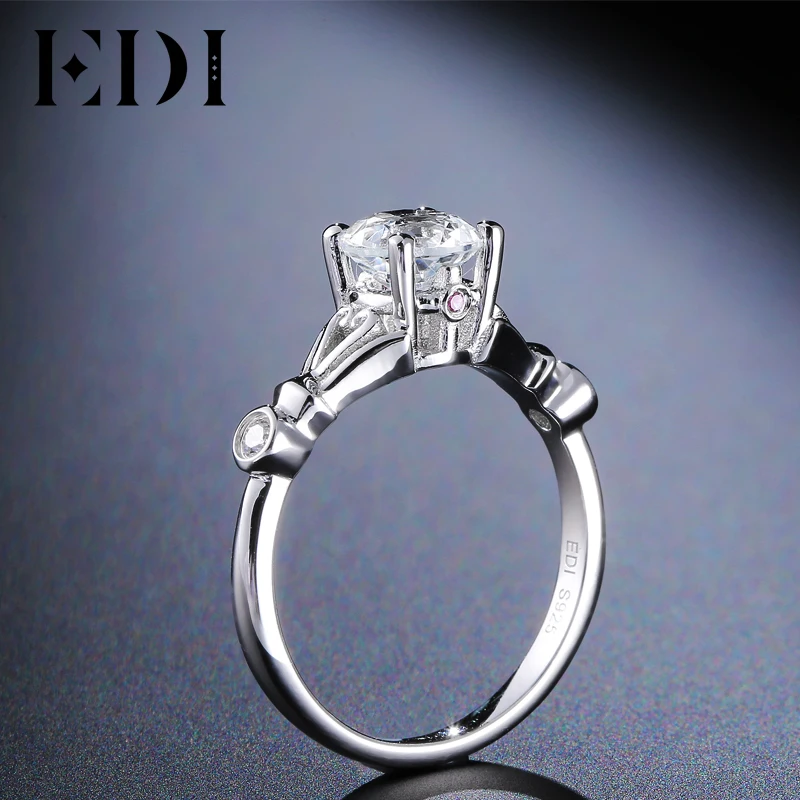 Женское кольцо из белого золота 14 к 585 пробы с натуральным Рубином|ring for|rings for womenring