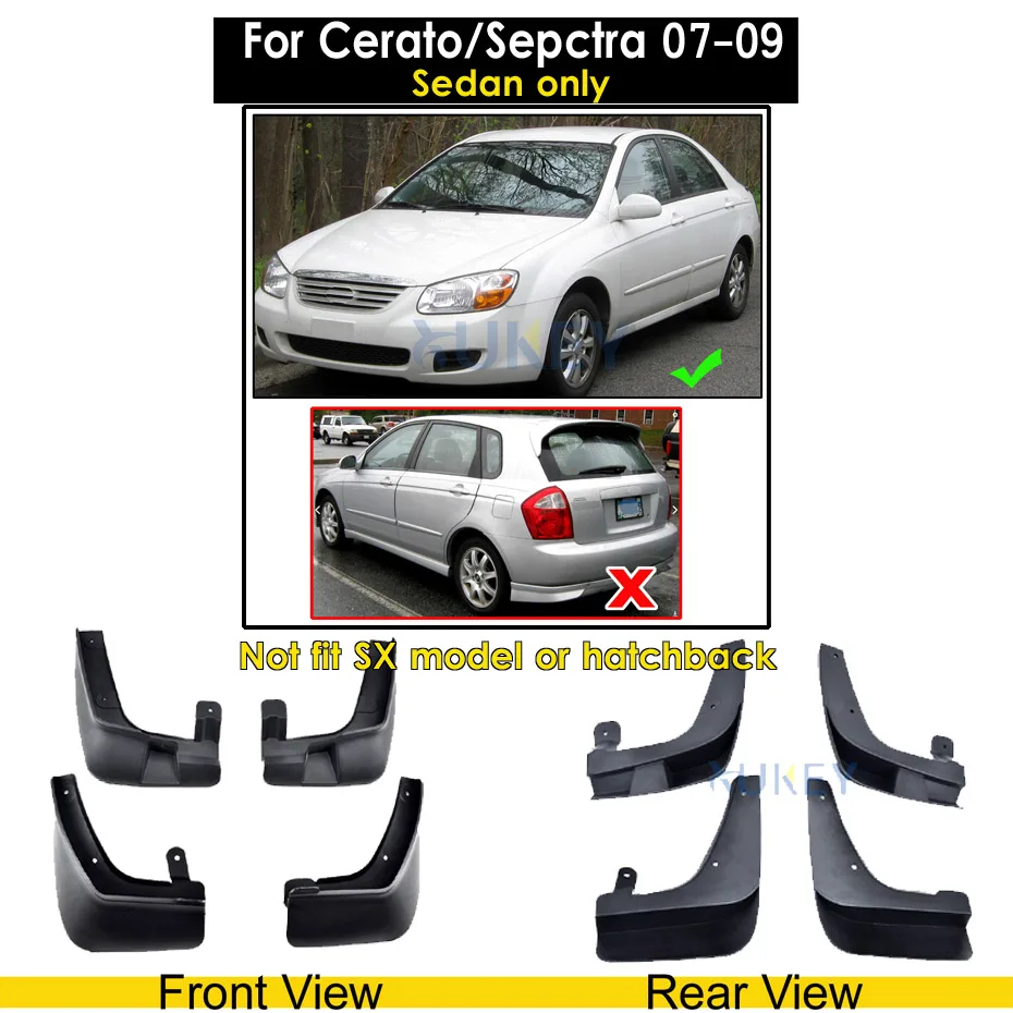 Брызговики XUKEY для Kia Rio Soul Cerato Spectra Forte Optima Sportage K3 K5 X-line KX Cross Брызговики - Цвет: For Cerato 4Dr 07-09
