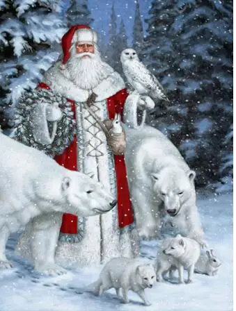 Santas Christmas Tree Diamond Embroidery DIY Needlework Full Diamond Painting Cross Stitch 5D Rhinestones Mosaic New Year - Цвет: 18