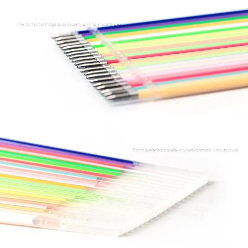 100 Pcs/pack New Colors Gel Ink Pen refills graffiti school office supplies Cartoon painting sketch color gel pen ink | Канцтовары для