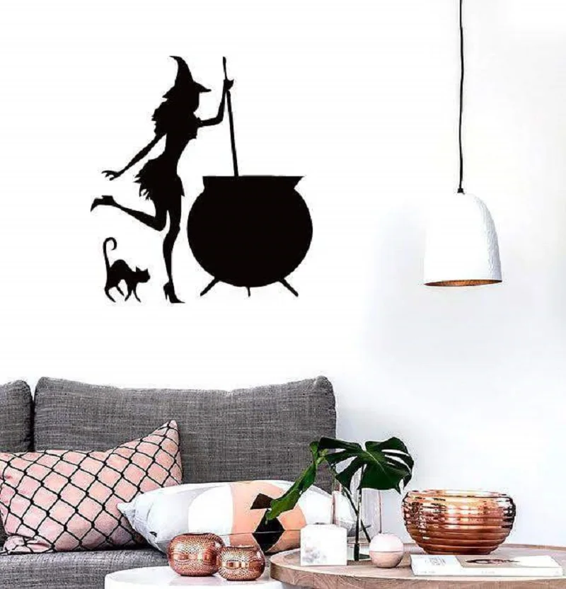 Настенная Наклейка Виниловая аппликация ведьмы колдель виниловое украшение для