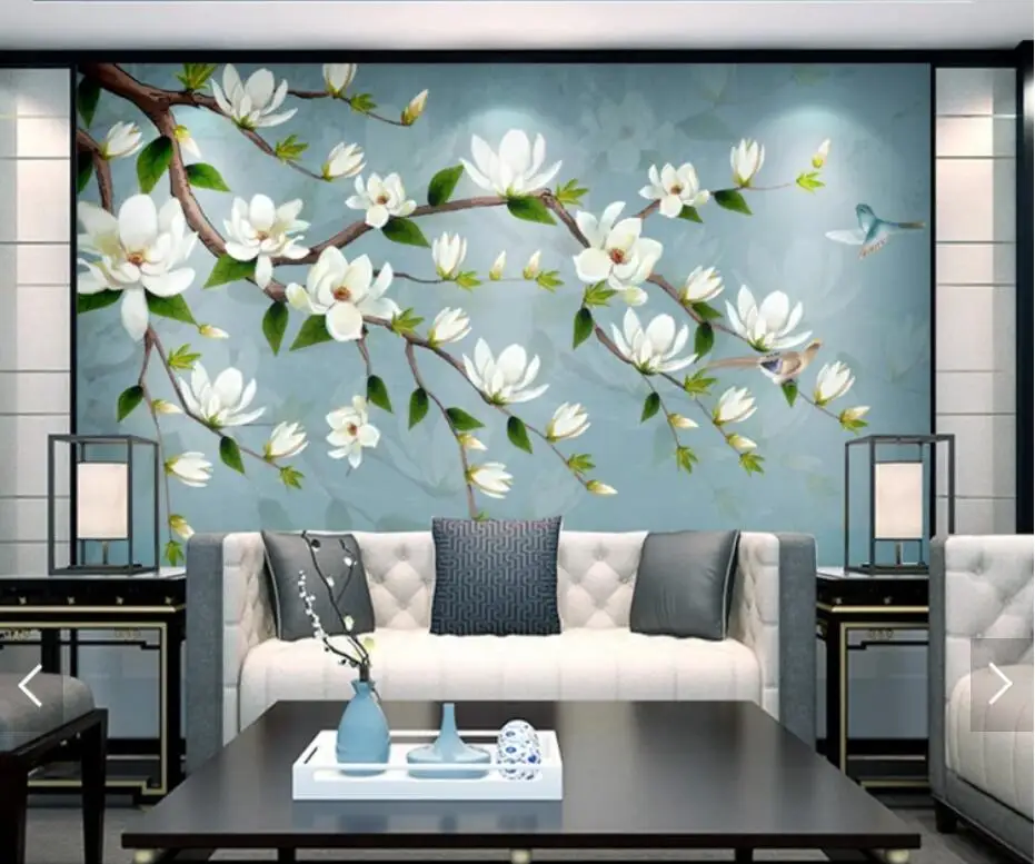 

Magnolia Flower Wall Papers for Walls 3 D Mural Wallpaper 3d Wall Murals Luxury Home Decor Restaurant Backdrop Floral Wallpaper