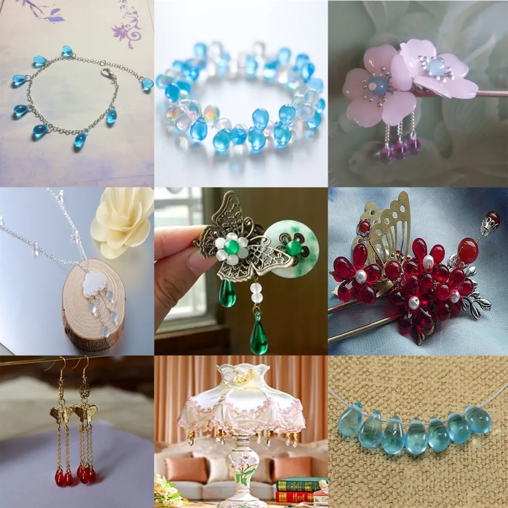 Бусины в форме лампворк 10 шт./лот бусины капли с отверстием сверху для