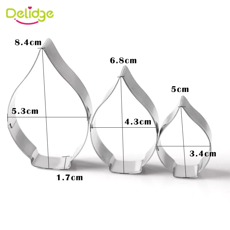 Delidge 3 шт./компл. Calla резак для печенья в виде лилии 3D помадка строительная форма