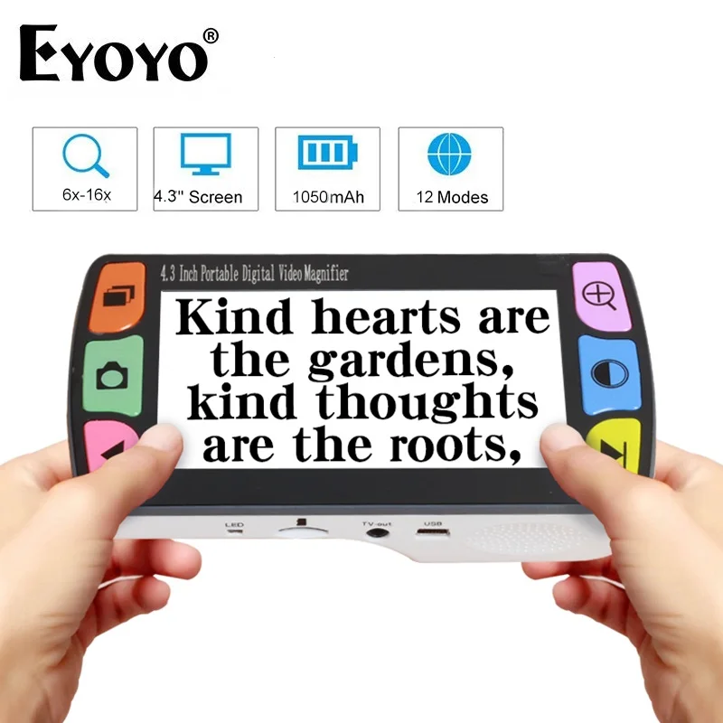 

Eyoyo FD43 4.3" digital magnifier 6x-16x lupa electronica loupe electronique electronic video magnifier reading for low vision