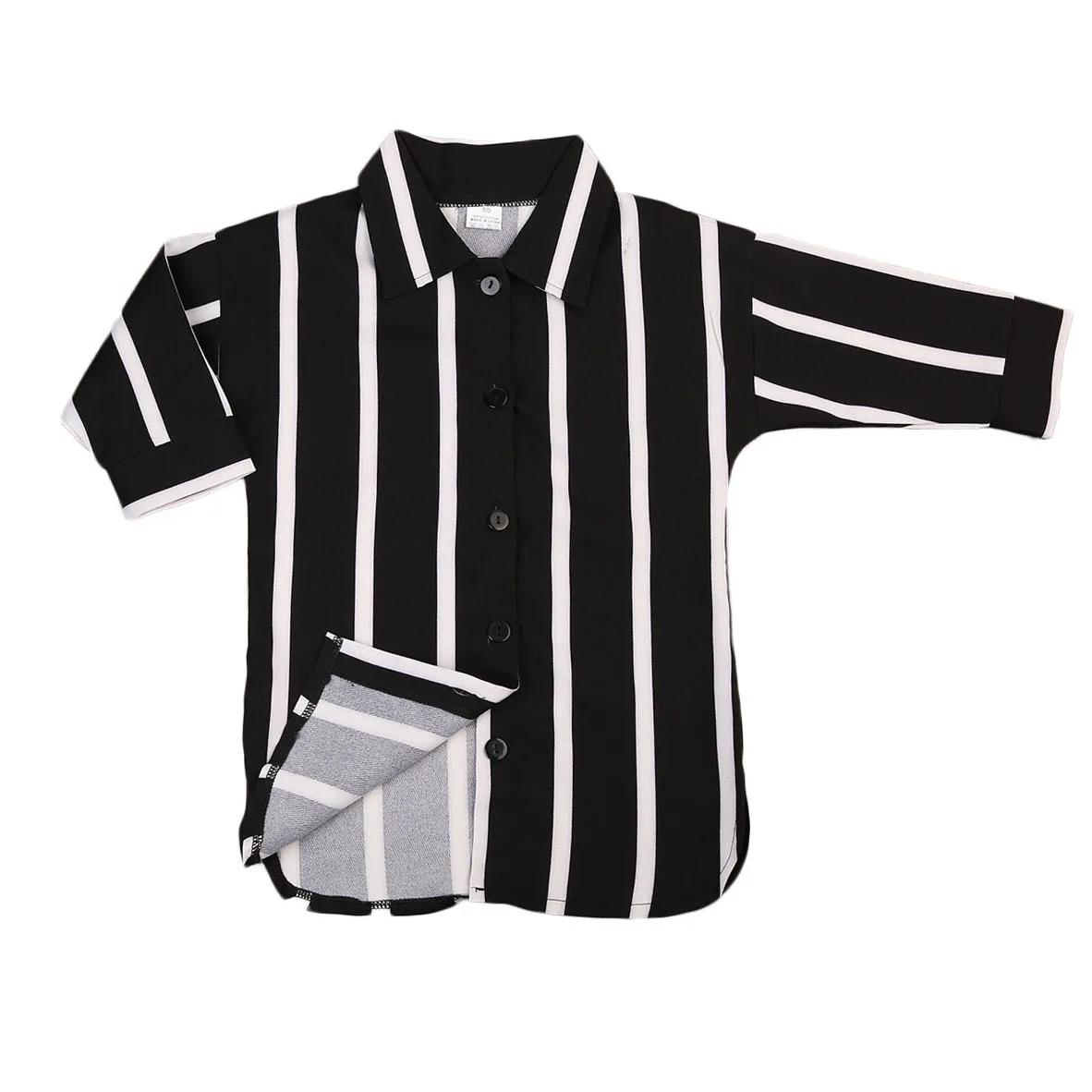 2017 модная Милая черная блузка в полоску с длинными рукавами для новорожденных