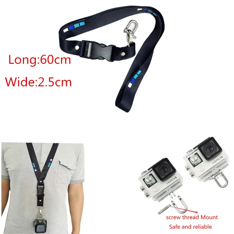 Новинка 2017 аксессуары для камеры безопасный ремешок на шею крепление Gopro Hero 6 5 4s 4 3