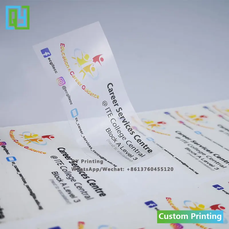 1000pcs 70x35mm Free Shipping Custom Clear Pvc Vinyl Stickers Full Color Business  Printed Computer Logo Labels