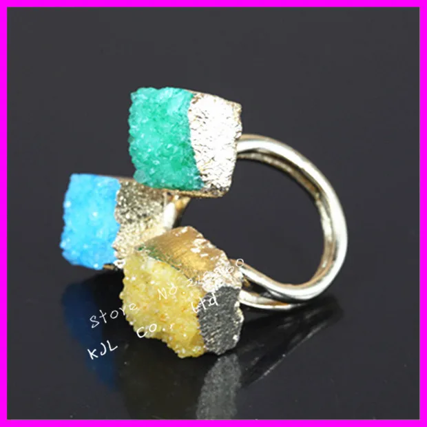 Классический старинный модный натуральный кристалл Druzy квадратный