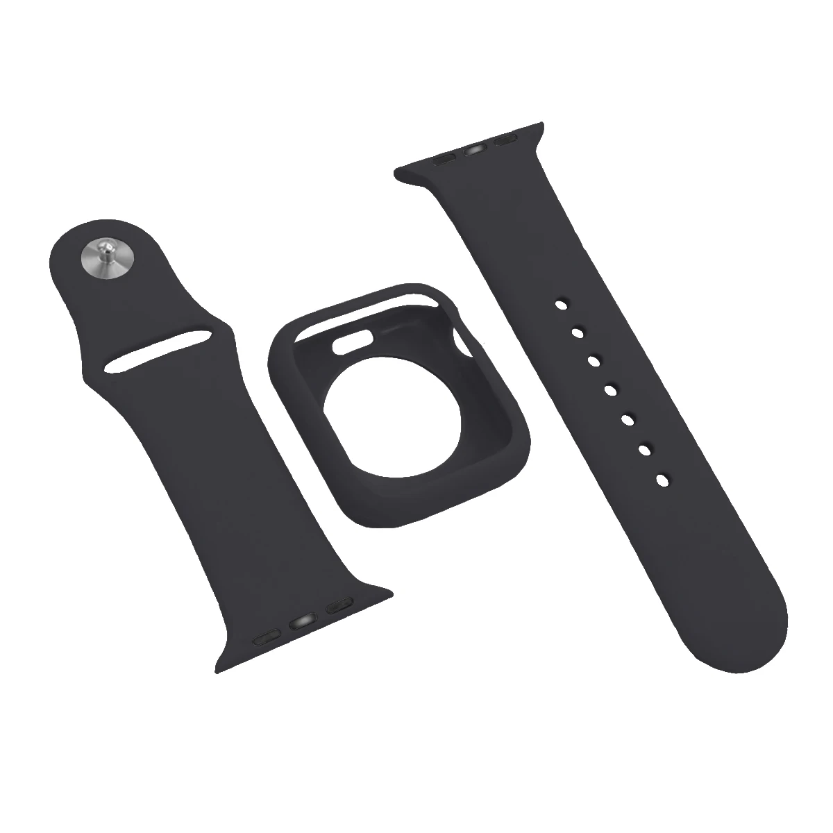 Black Мягкий силиконовый ремешок для наручных часов Apple Watch полос 4/3/2/1 Спортивный браслета из нержавеющей стали смарт-браслет для наручных часов iwatch, 44/42/40/38 мм аксессуары ремень - Цвет ремешка: Black