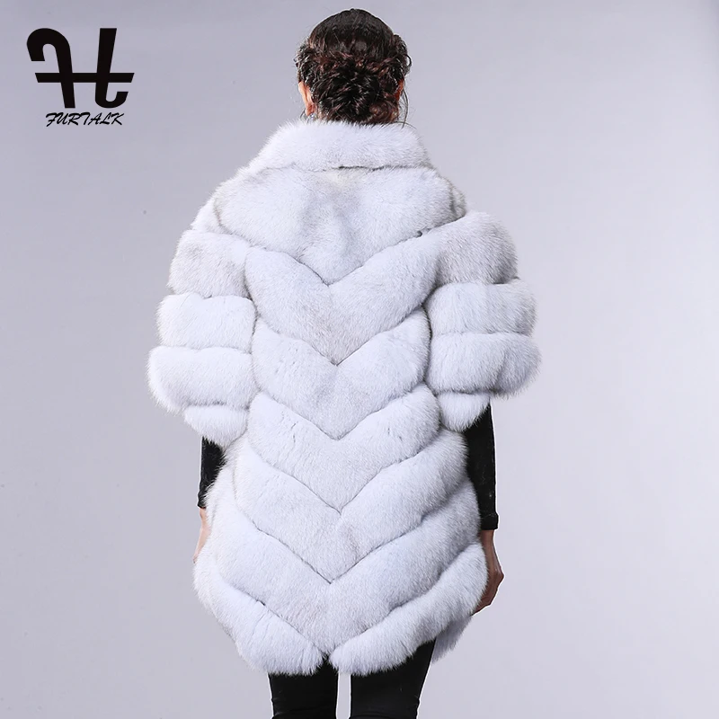 Furtalk Warmful Весь Набор Лиса Кожи Зимний России Шубу Меховой Жилет Натуральный Мех