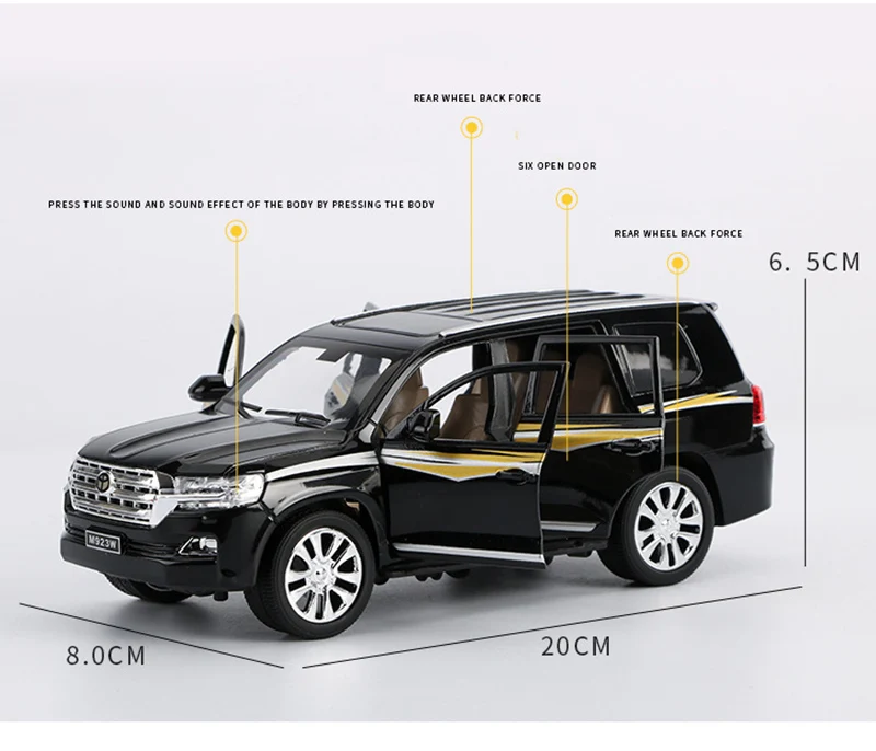 1/24 сплав# M923W-6 SUV Автомобили Модель игрушка со звуком Свет Металлическая Модель эвакуатора литья M923W Коллекция игрушки автомобиль
