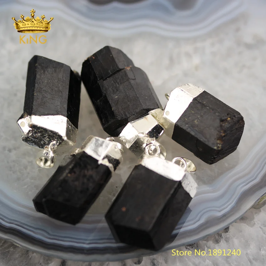 5 шт. подвески Nugget из черного турмалина поделки для изготовления ювелирных