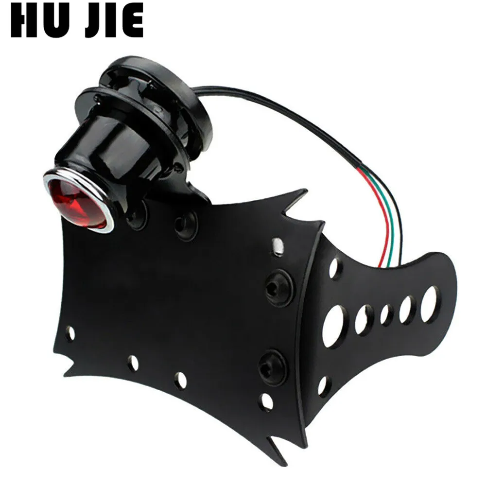Black Axle Side Mount Tag License Plate Holder Bracket Rear Tail Light For Cruiser Bobber | Автомобили и мотоциклы