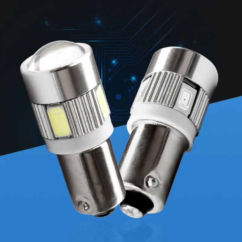 100 шт. BA9S T4W 6SMD 5730 Светодиодная лампа для салона автомобиля T11 6 SMD 5630 автомобильная