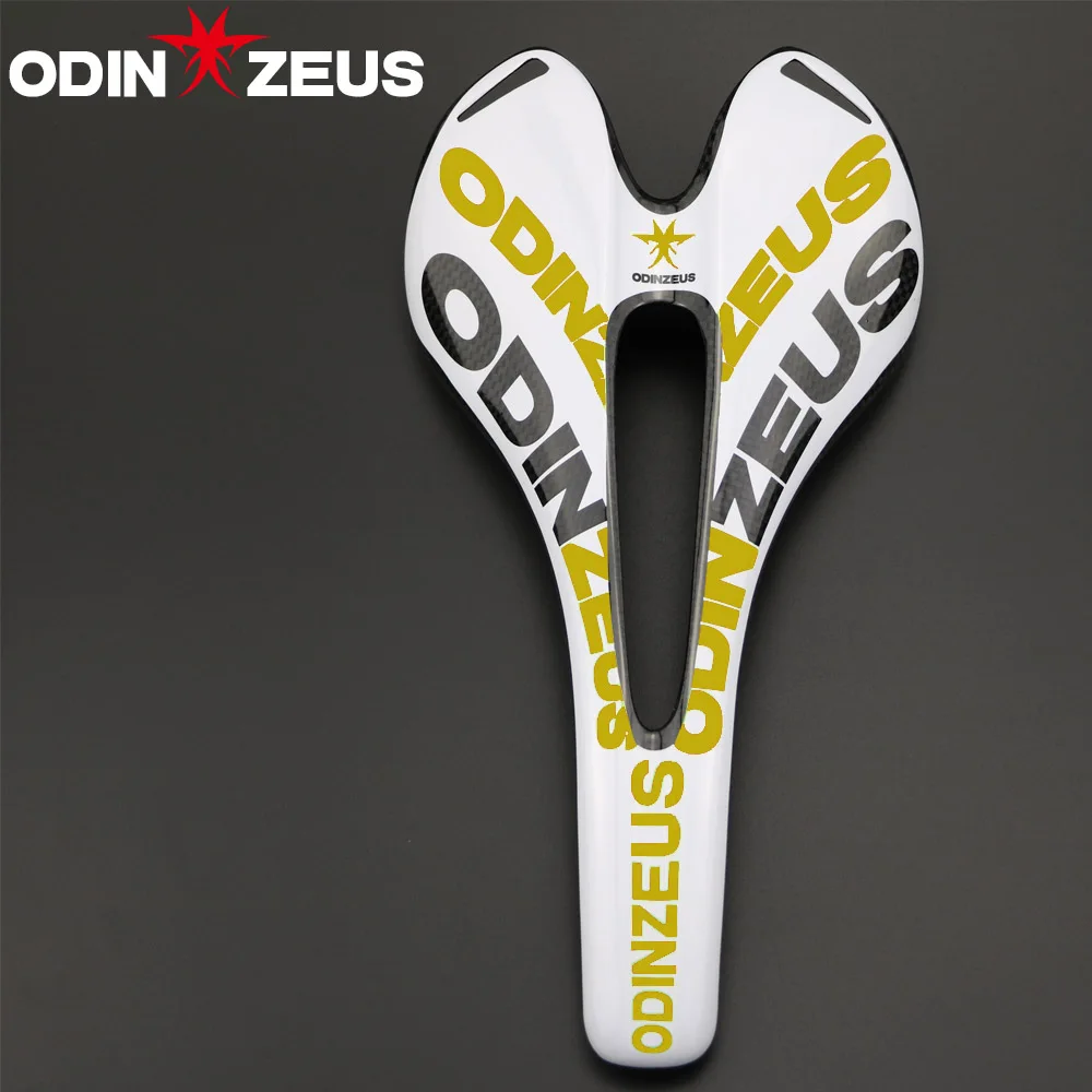Matte Gold ODINZEUS Hot Sale Top-level 3K Gloss or Matte Full Carbon fibre Mountain Bicycle Saddle Road/MTB Bike Carbon Saddle Seat - Цвет: Matte Gold