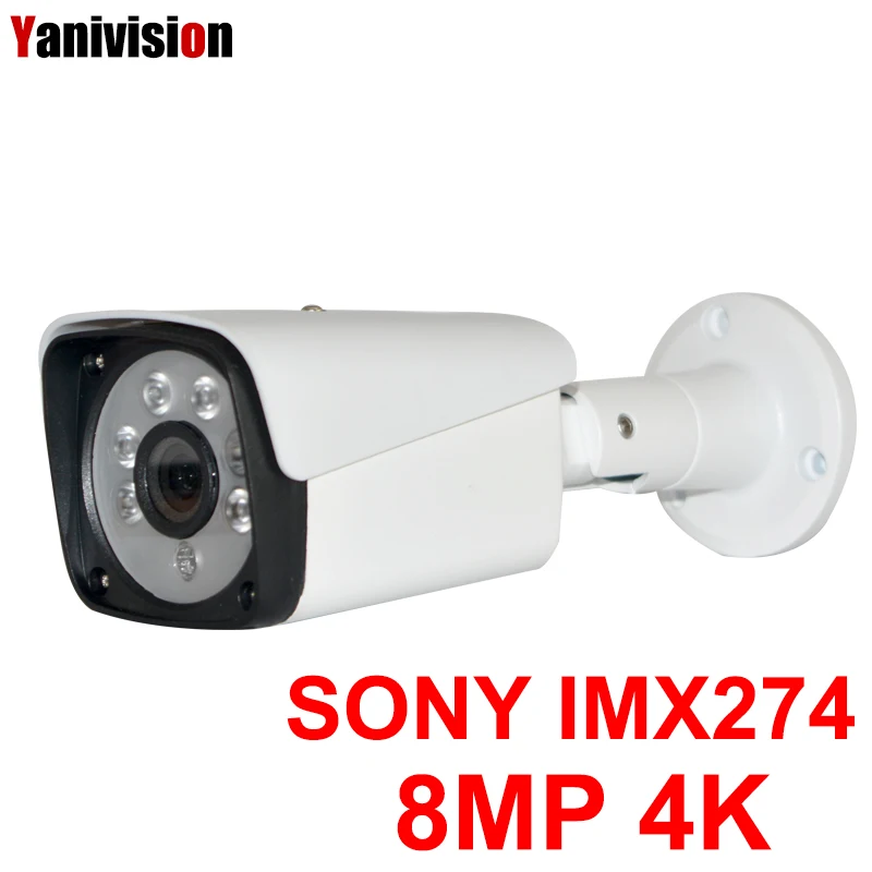 IMX274 8MP 4K Ultra HD Bullet IP камера наружного наблюдения безопасности видео ИК ночного