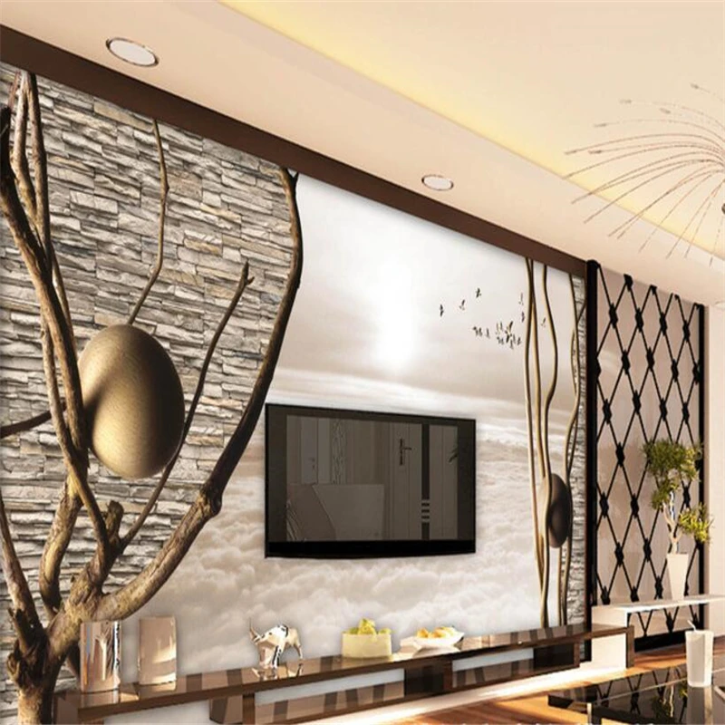 

beibehang Custom 3d wallpaper nostalgic retro tree branches bird 3D space mural sofa background wall decoration