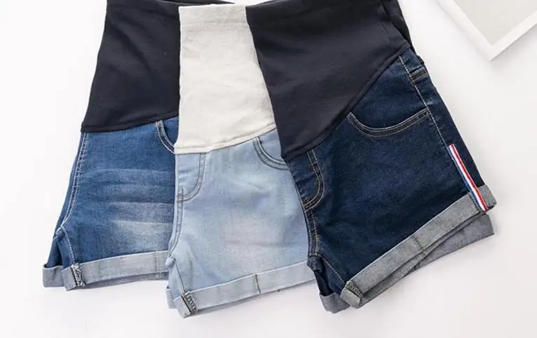 Популярные новые модные джинсовые шорты для беременных летние джинсы с