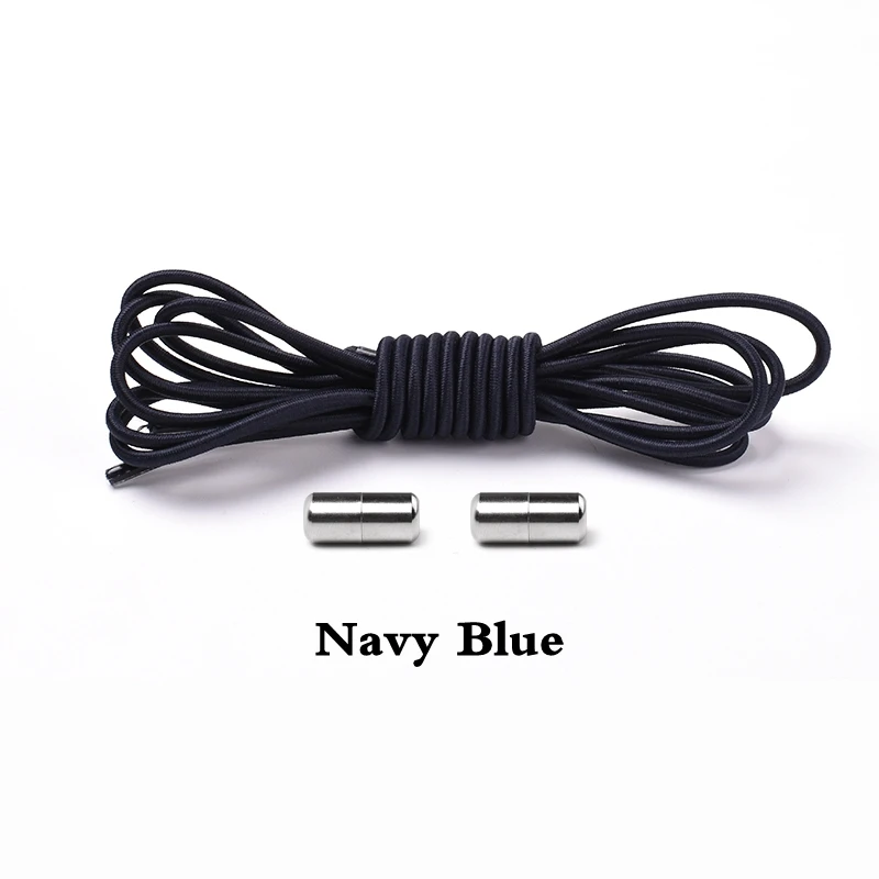 Dake blue 1 пара, 25 цветов, эластичные шнурки для обуви, без завязок, шнурки для детей, взрослых, унисекс, кроссовки, шнурки, быстро тянутся, шнурки с металлическим замком - Цвет: Dake blue
