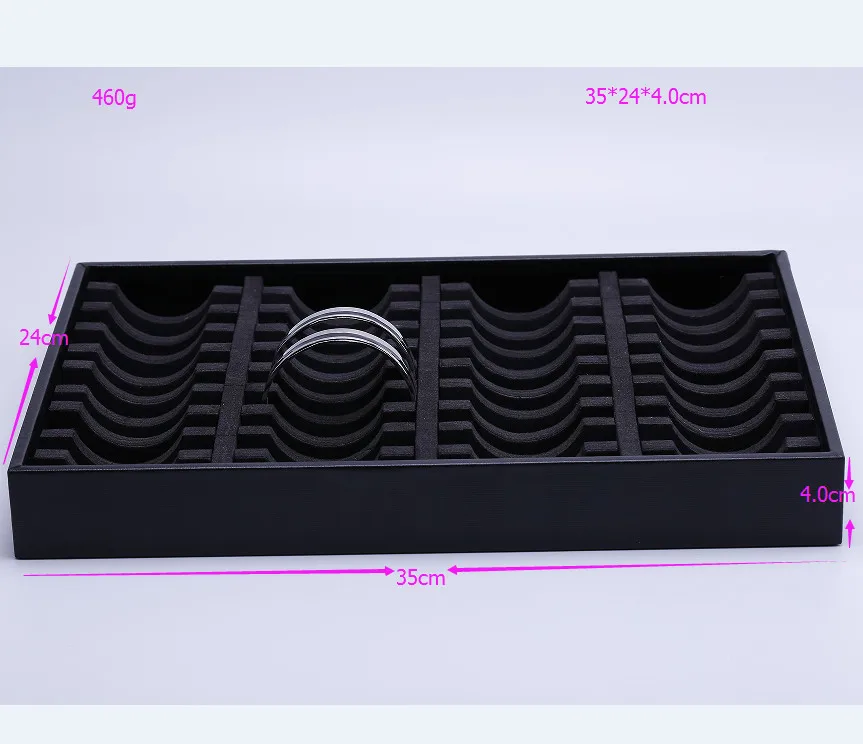 Новинка 2016 черный кожаный сетчатый Браслет 40 демонстрационный лоток для часов