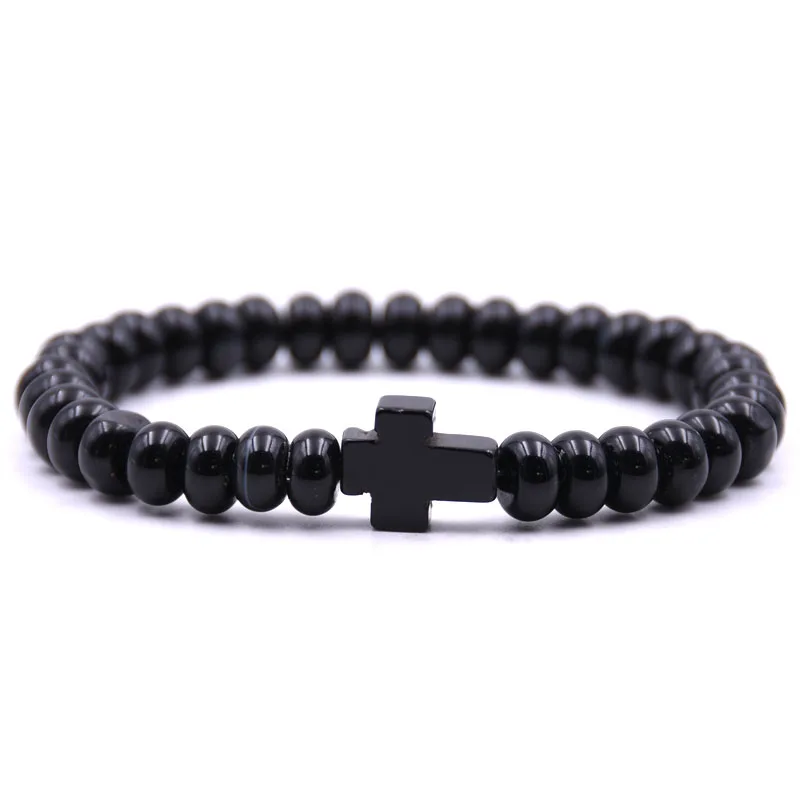 Браслет Cross Tclassic Natural Stone Love с 7 цветами овальных бусин, винтажными шармами и драгоценностями для женщин в подарок другу.