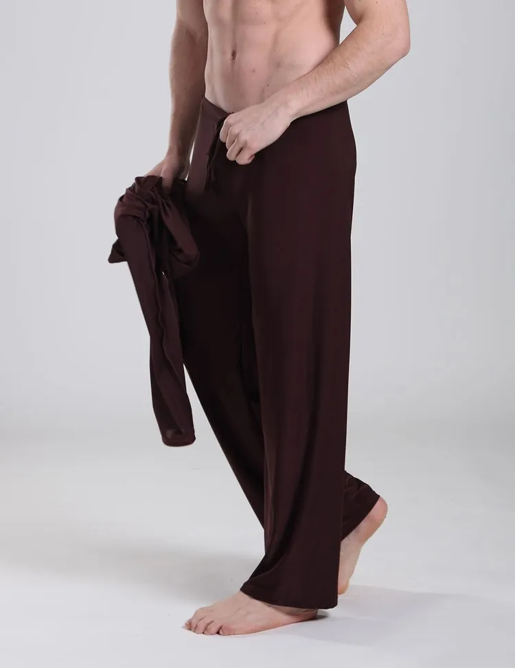 Pajama Hombre Lounge Pants Men Sleep Men's Casual Trousers Soft Comfortable Bottoms Homewear Pajama Lacing Loose Solid Satin