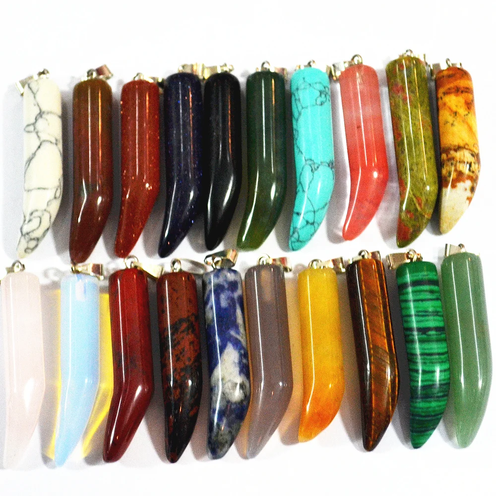 Модные подвески из натурального камня Ox horn chilli opal Onyx ожерелье для diy женщин