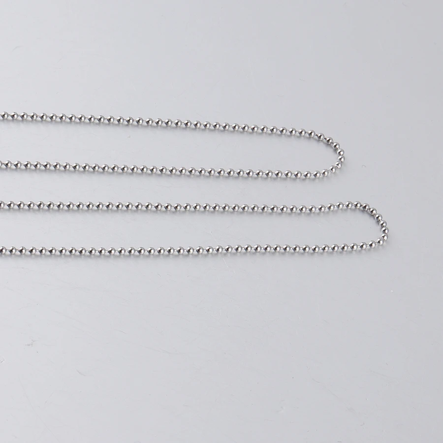 Fnixar 1.5mm Thickness Stainless Steel Ball Beads Chain Necklace DIY 16'' 18'' 20'' 24'' 25'' 30''
