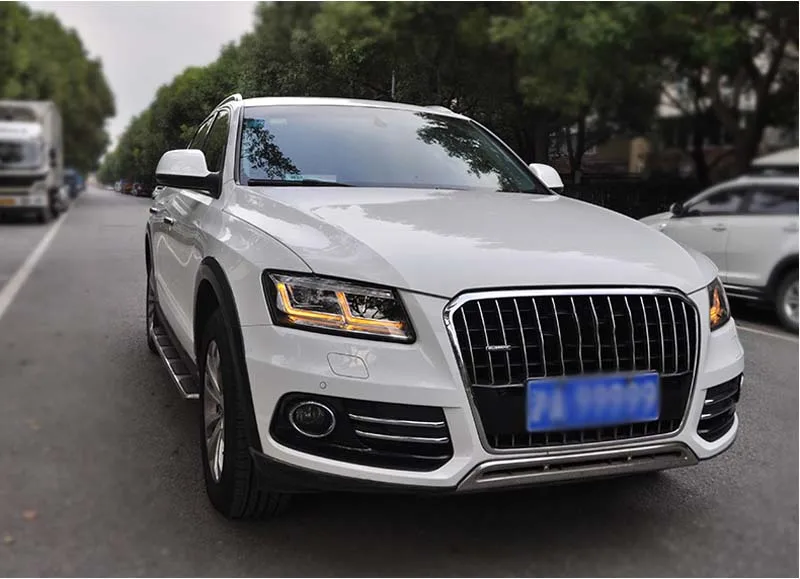 2 шт. автомобильный стиль светодиодный фары для Audi Q5 2009- для Q5 Головной фонарь светодиодный DRL Объектив двойной луч H7 HID Xenon bi xenon объектив