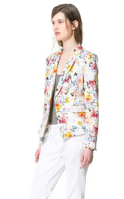 ZA201-31 2013 fall new European and American brands jacquard printed women's double-breasted suit jacket Slim | Женская одежда
