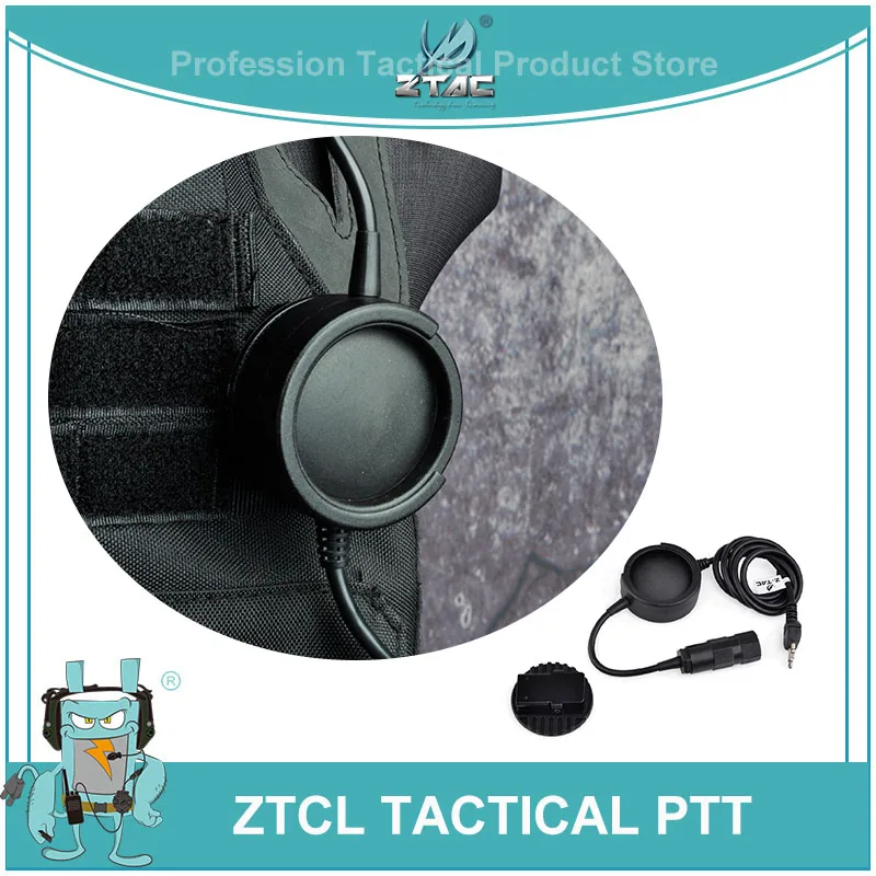 Ztac PTT Военная гарнитура Peltor ZTCI Midland PTT кнопка для разговора разъем отверстие радио часть Airsoftsports Тактический аксессуар Z138
