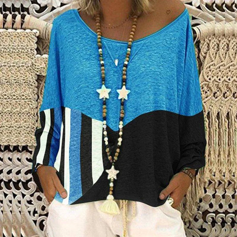 Женские топы для женщин блуза Летняя Повседневная стильная контрастная цветная