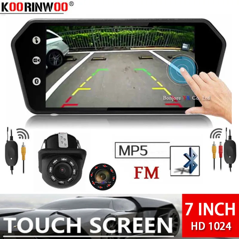 Беспроводная камера заднего вида Koorinwoo 7 дюймов Автомобильный монитор цифровой