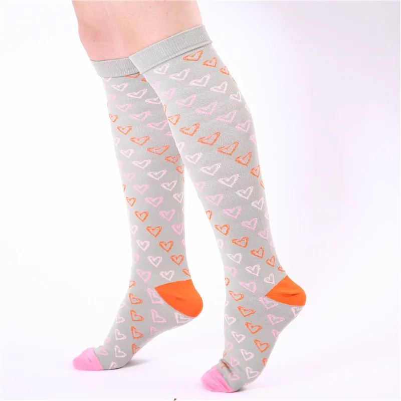 Electrocardiogram Dot Fitness Design Women Support Compression Socks Loving Breathable Quick Dry | Женская одежда