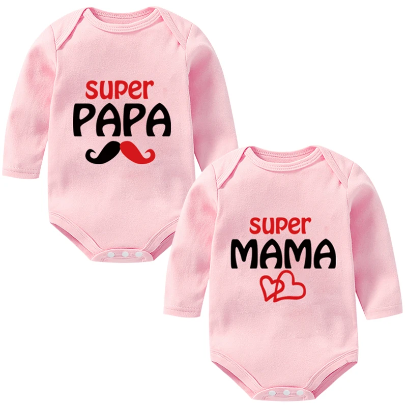 Окей мам 2 шт. ужин PaPa или I Love Mama Для малышей ползунки одежда 100% из хлопка для