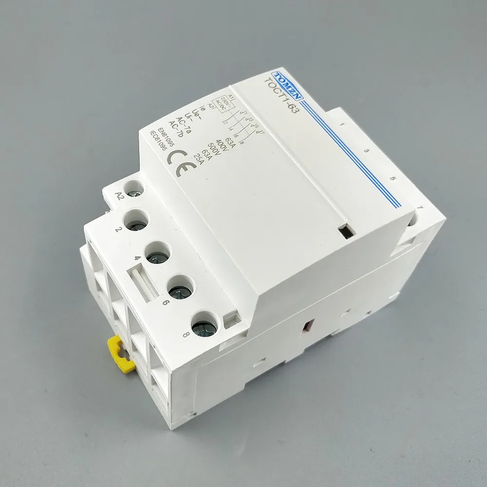 TOCT1 4P 63A 230V AC DC COIL 50/60HZ Din rail Household ac Modular contactor | Contactors