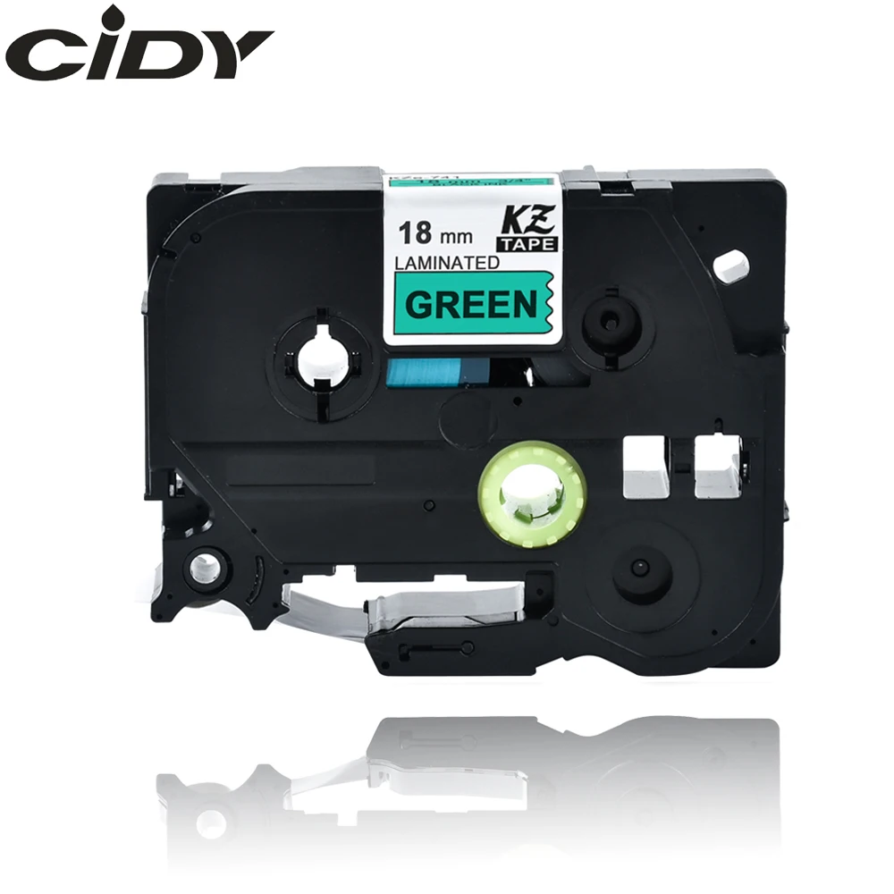 

CIDY Tze 741 Tz741 Black on green Laminated Compatible P touch 18mm tze-741 tz-741 tze741 Label Tape Cassette Cartridge