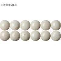 natural white fossilized semiprecious stone 6 8 10 10mm beads for diy necklace bracelet earring jewelry craft making supplies
