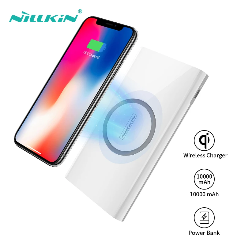 Power Bank Беспроводное зарядное устройство s Qi NILLKIN 10000 мАч Poverbank портативное зарядное устройство Внешний аккумулятор power Bank для Xiaomi iPhone Xr Xs