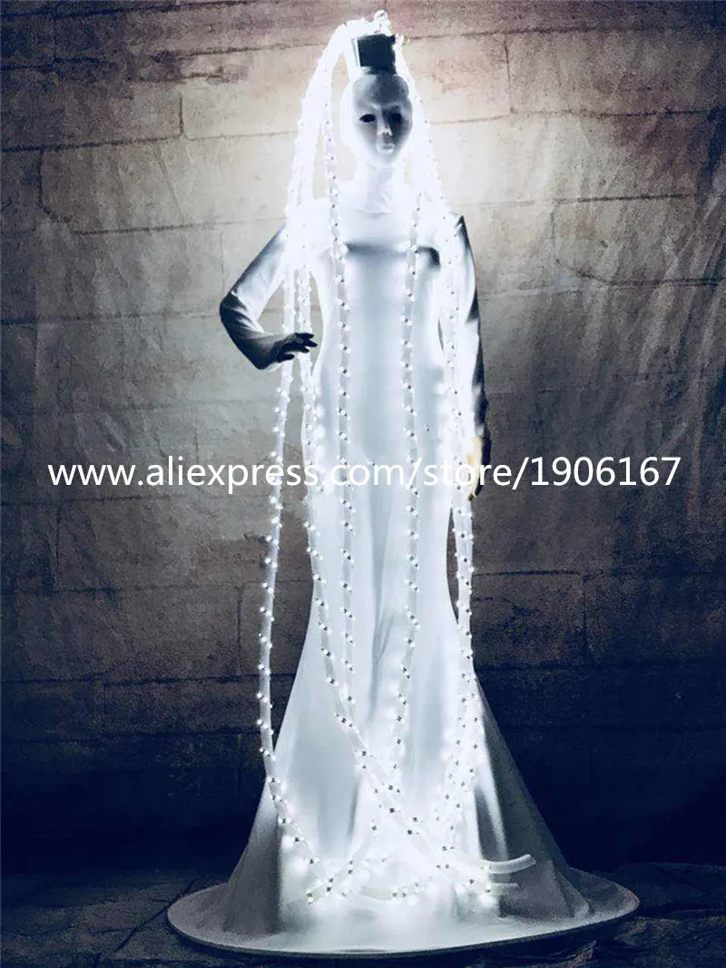 Красочные светодиодные светящиеся длинные волосы мигающие растущие парики для