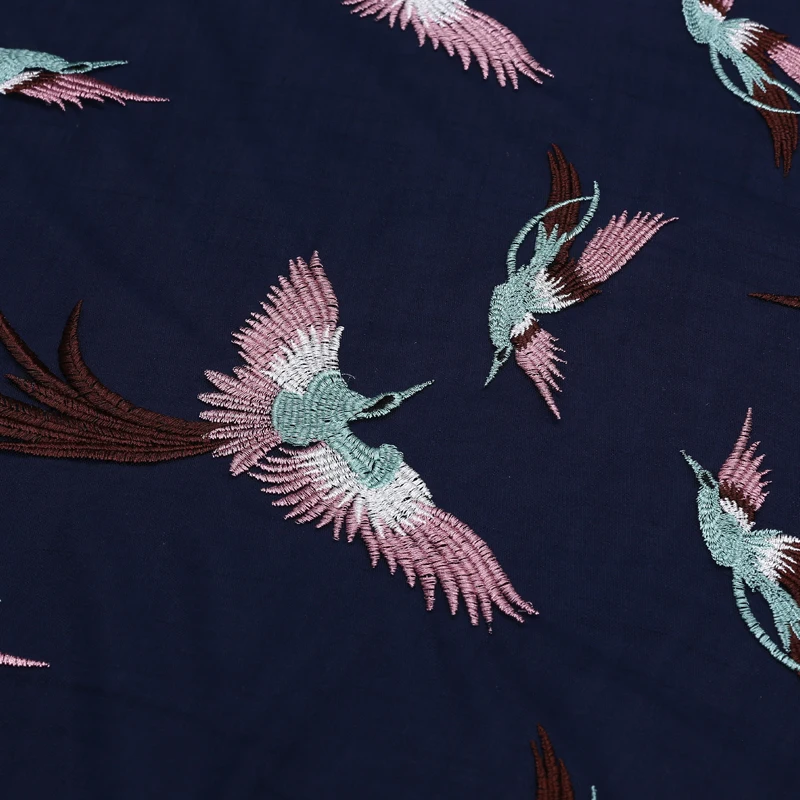 Темно синяя сетка 3d птицы вышивка ткань кружево|cloth fabric|fabric clothlace fabric cloth |