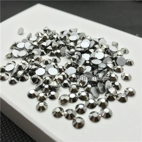 Jet Hematite TopStone Mult Размеры цвета кристалл не горячей фиксации Стразы супер яркие стеклянные стразы для 3D дизайна ногтей Самоцветы Сделай Сам платье одежда - Цвет: Jet Hematite