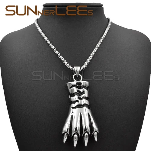 SUNNERLEES модные ювелирные изделия из нержавеющей стали подвеска ожерелье звеньевая