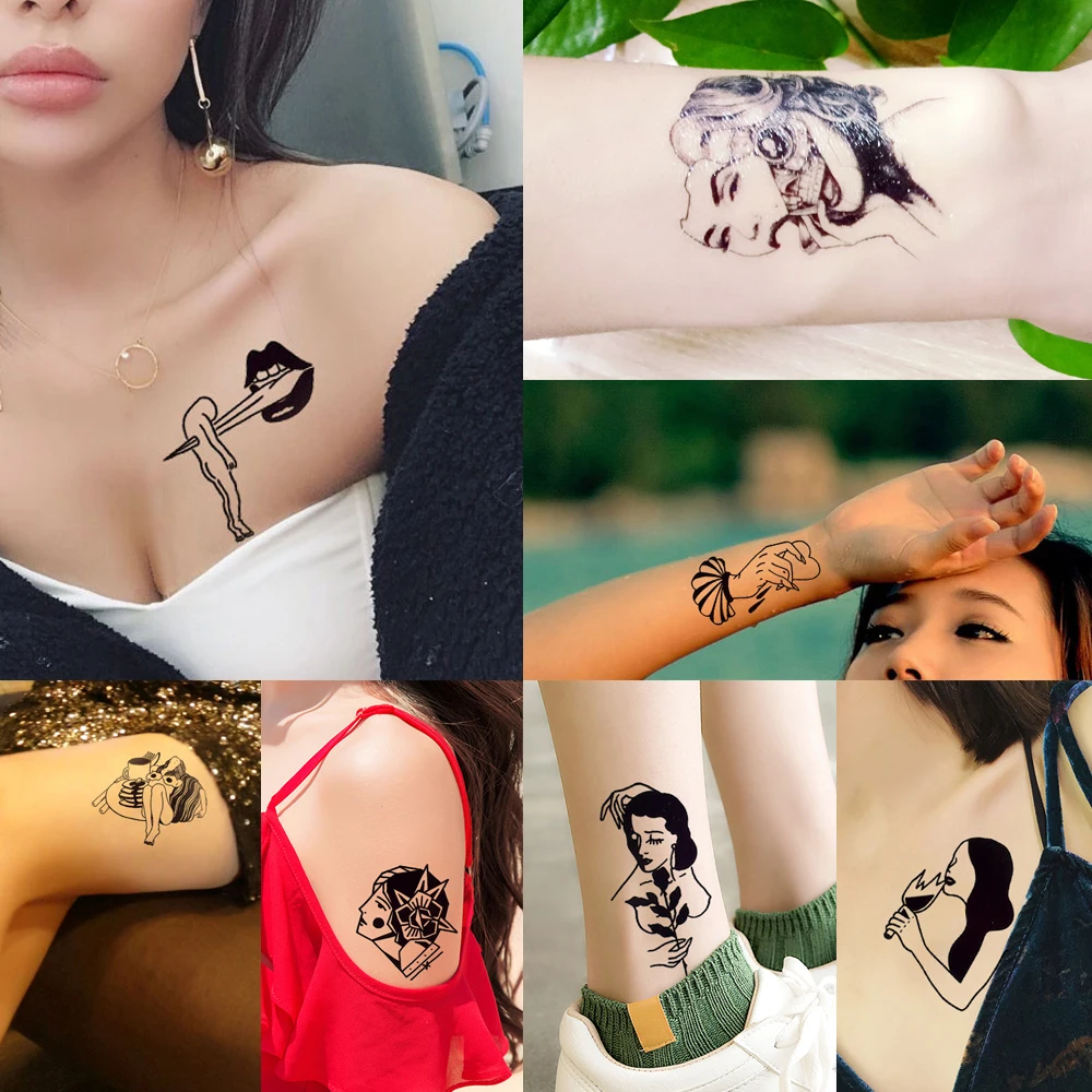 glaryyears 6*6cm 10 Pieces/lot Temporary Tattoo Stickers Beauty Body Makeup Waterproof Halloween Art Bloody Cool Absurd Tattoos | Красота и