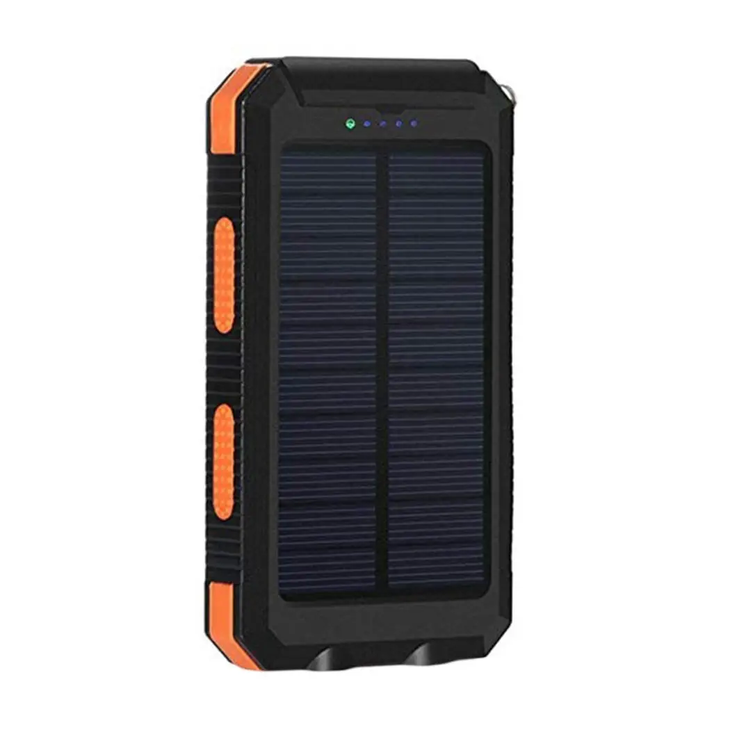 Outdoor Waterproof Solar Power Bank Dual USB Portable Poverbank With Compass Double LED Flashlight 6000mAh External Battery | Мобильные